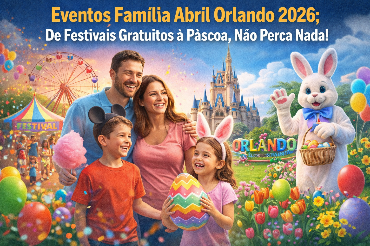 Eventos Família Abril Orlando 2026: De Festivais Gratuitos à Páscoa, Não Perca Nada!