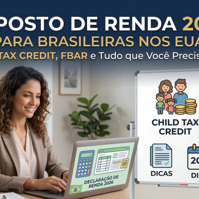 Imposto de Renda 2026 para Brasileiras nos EUA: Child Tax Credit, FBAR e Tudo que Você Precisa Saber