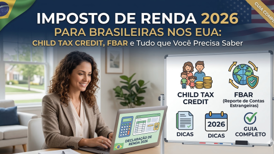 Imposto de Renda 2026 para Brasileiras nos EUA: Child Tax Credit, FBAR e Tudo que Você Precisa Saber
