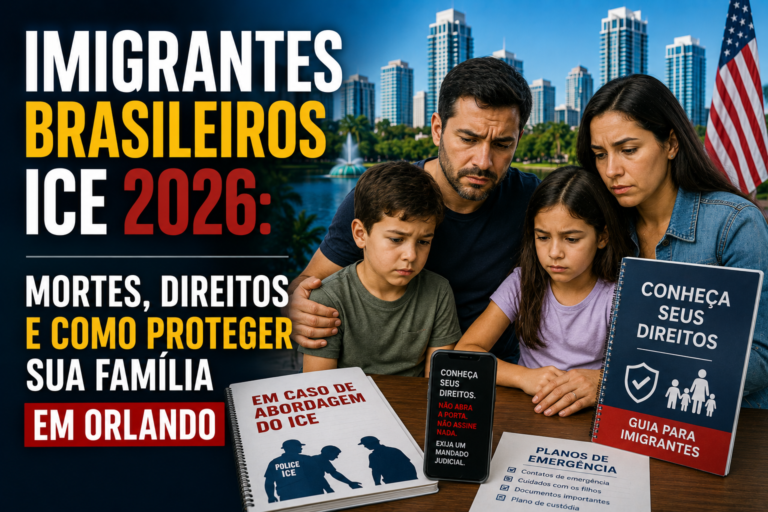 Imigrantes Brasileiros ICE 2026: Mortes, Direitos e Como Proteger sua Família em Orlando