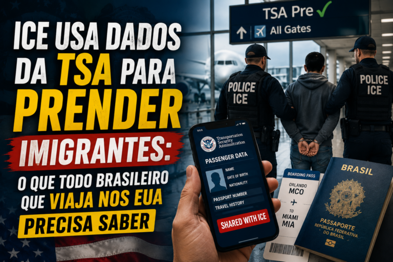 ICE Usa Dados da TSA para Prender Imigrantes: O Que Todo Brasileiro que Viaja nos EUA Precisa Saber