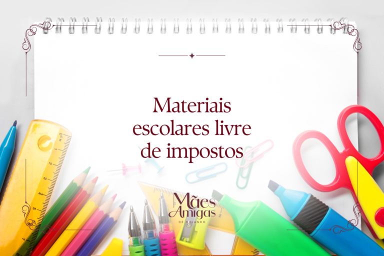 Materiais escolares livre de impostos
