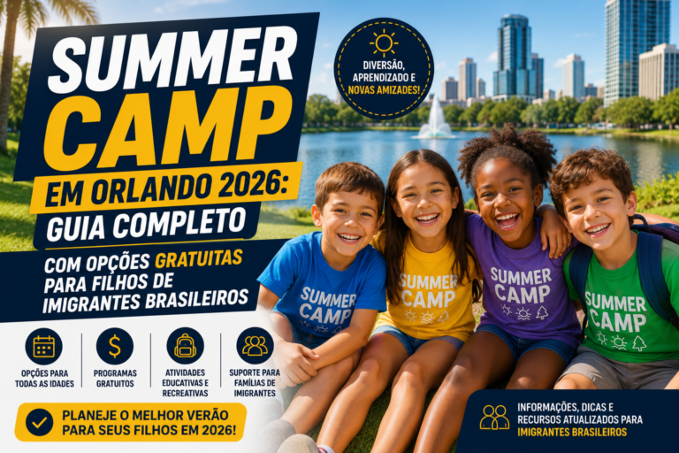 Summer Camp em Orlando 2026: Guia Completo com Opções Gratuitas para Filhos de Imigrantes Brasileiros