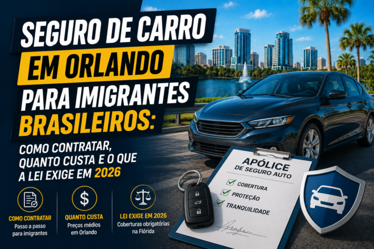 Seguro de Carro em Orlando para Imigrantes Brasileiros: Como Contratar, Quanto Custa e o Que a Lei Exige em 2026