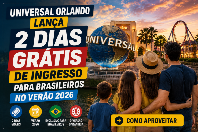 Universal Orlando Lança 2 Dias Grátis de Ingresso para Brasileiros no Verão 2026: Como Aproveitar