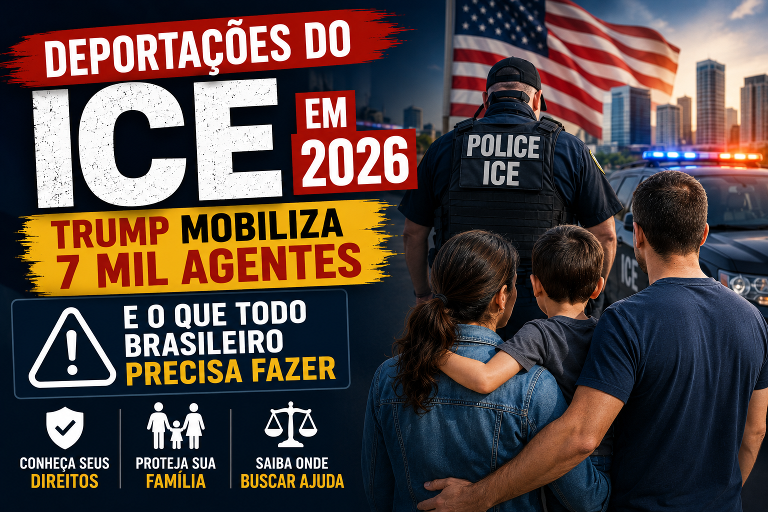 Deportações do ICE em 2026: Trump Mobiliza 7 Mil Agentes e O Que Todo Brasileiro Precisa Fazer