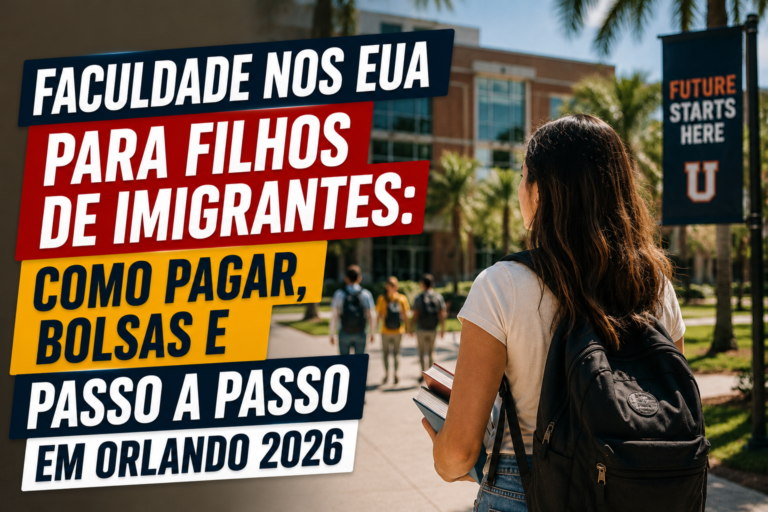 Faculdade nos EUA para Filhos de Imigrantes: Como Pagar, Bolsas e Passo a Passo em Orlando 2026